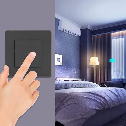 1 Way Smart Scene Switch Timing Controller Remote Control AC 100-240V for Light Curtain Grey Compatible with Smart Home Systems (Grey)