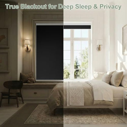 ZSHINE Motorized Blackout Roller Shades Remote Control Rechargeable(82010M)