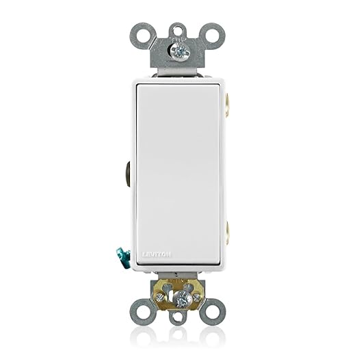 Leviton 15-Amp 120/277-Volt Decora Plus Rocker 3-Way AC Quiet Switch, 5693-2W, White
