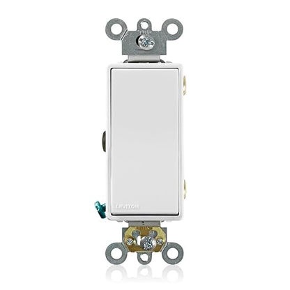 Leviton 15-Amp 120/277-Volt Decora Plus Rocker 3-Way AC Quiet Switch, 5693-2W, White