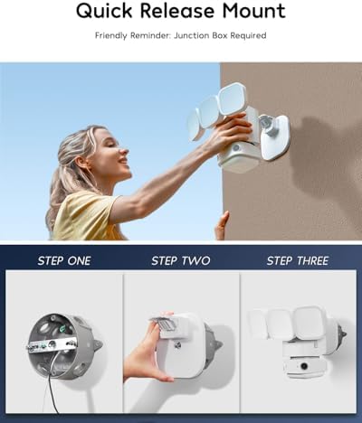 winees Floodlight Camera, 2K HD Dual-Lens Outdoor Security Camera