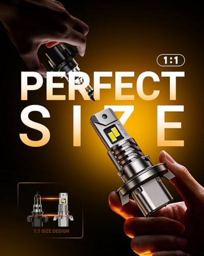 SEALIGHT H13 Bulbs, 50,000LM 8X Brightness H13 Fog Lights, 6500K Cool White Bulbs with 15000RPM Fan, Plug and Play, IP68 Waterproof, Pack of 2