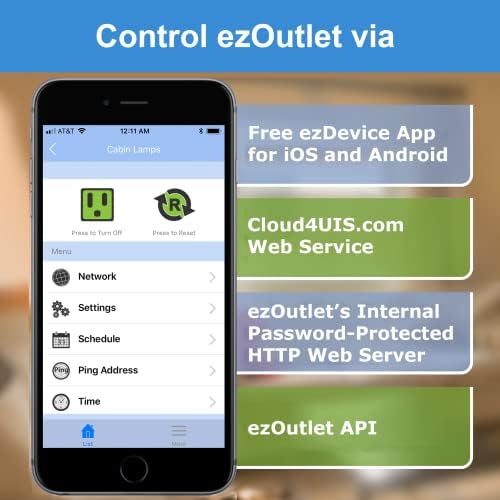 ezOutlet5 - Internet Enabled IP & WiFi Remote Power Switch with Auto Reboot