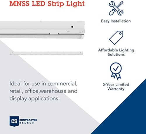 Lithonia Lighting 1 Light LED Strip Light, 4 Foot Linear LED Ceiling Lighting Fixture, 5500 Lumens, 4000K, Dimmable, MVOLT, for Garage, Closet, Utility Room (MNSS L48 5500LM MVOLT GZ10 40K G1)