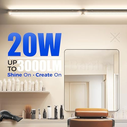 Barrina T8 LED Shop Lights 2FT, 20W 3000LM 4000K, 2 Pack, High Output Tube