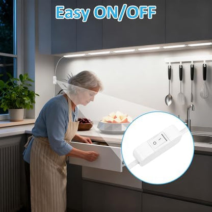 maylit Plug in Under Cabinet LED Light Bar, Ultra-Bright, Wired, 14 Inch