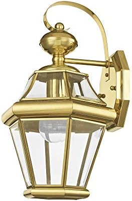 Livex Lighting 2161-02 Outdoor Wall Lantern, Polished Brass