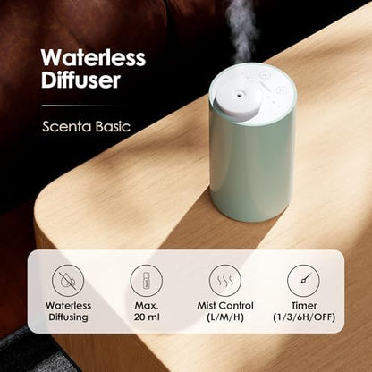 Airversa AN6 Waterless Diffuser for Essential Oil for Home, Room, Green