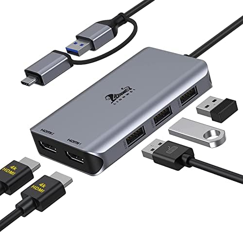 LIONWEI USB 3.0 to Dual HDMI Docking Station for MacBook (Driver Needed)