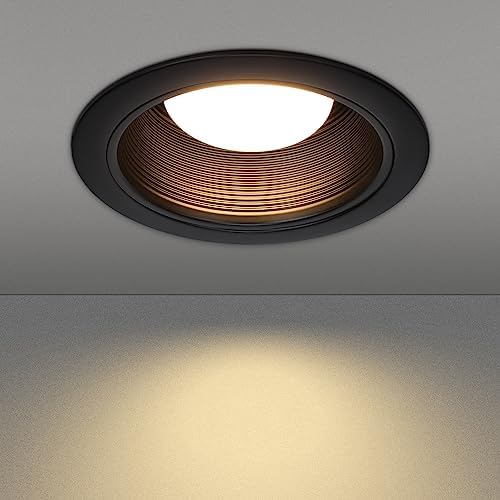 TORCHSTAR 18-Pack 6 Inch Recessed Light Trim, Step Baffle, Black