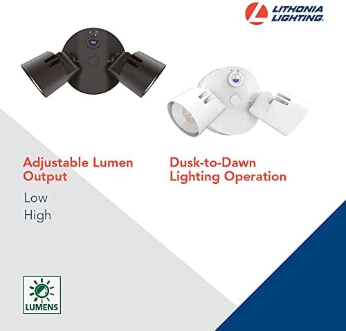 Lithonia Lighting HomeGuard 2-Light LED Outdoor Flood Lights, Dusk to Dawn