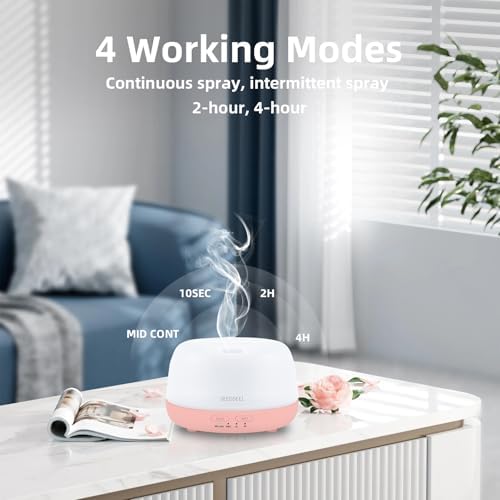 SEEDSEEL 300ML Essential Oil Diffuser with Remote Control, Aromatherapy Diffuser with 7-Color Changing LED Light for Home,Bedroom, Office
