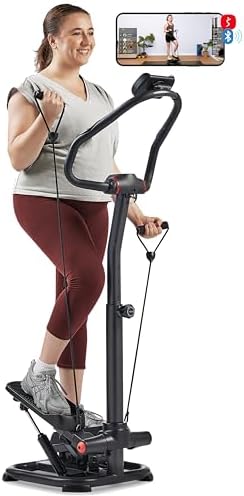 Sunny Health & Fitness Smart Power Stepper with Resistance Bands for Cardio