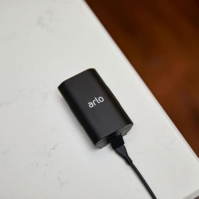 Arlo Rechargeable Video Doorbell Battery - Arlo Certified Accessory - Works with Arlo Essential Wire-Free Video Doorbell, Back-Up Battery, Easy Installation, Black - VMA2400 (Renewed)