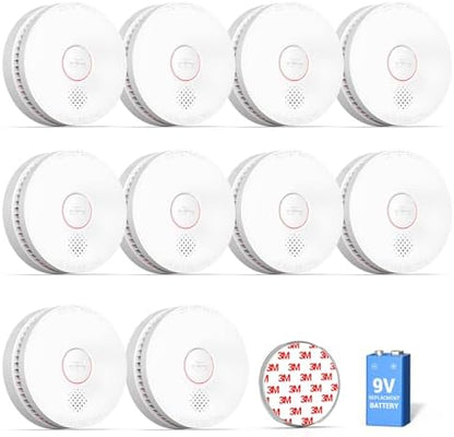 SITERWELL 10 Pack Smoke Detector, 10 Year Product Life Fire Alarm