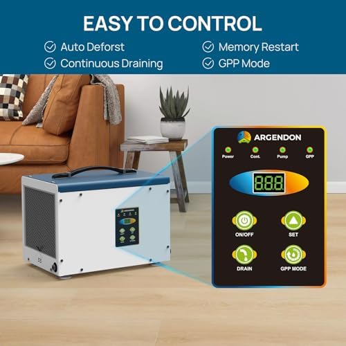 ARGENDON Crawl Space Dehumidifier with Pump and Drain Hose for Commercial