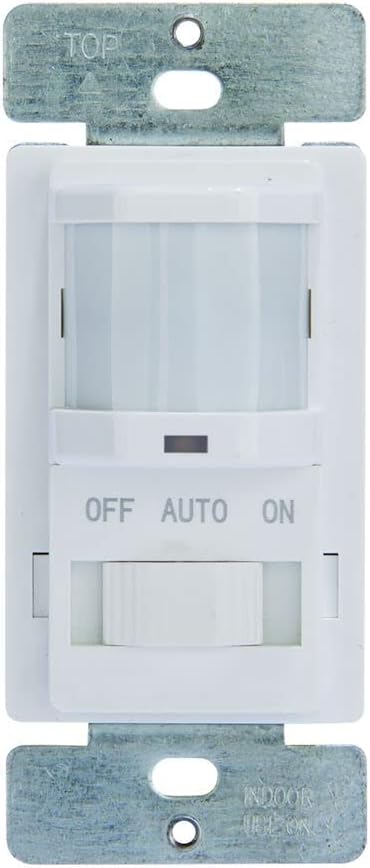 Intermatic iOS-DSIF-WH Motion Sensor, White - Automated Lighting Control with Adjustable Time Delay, Compatible with Lutron Caseta Home Automation Devices - Energy-Efficient & Reliable Performance