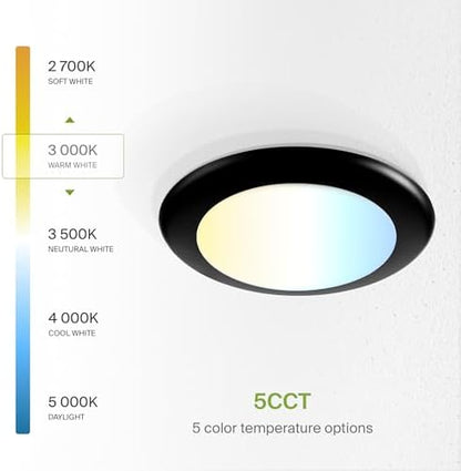 ASD 24 Pack Black LED Disk Lights 6 Inch, 5CCT Flush Mount Ceiling Light