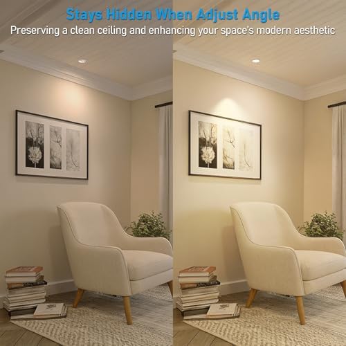 TORCHSTAR 6-Pack 3 Inch 5CCT Zero Glare LED Recessed Lights with J-Box