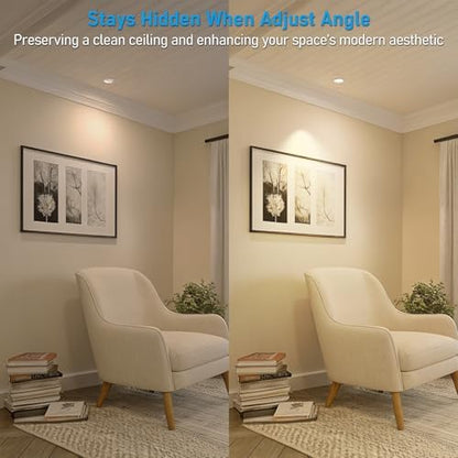 TORCHSTAR 6-Pack 3 Inch 5CCT Zero Glare LED Recessed Lights with J-Box
