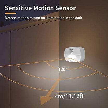 ZISUYU 6-Pack Mini Motion Sensor Night Light Indoor Battery Operated