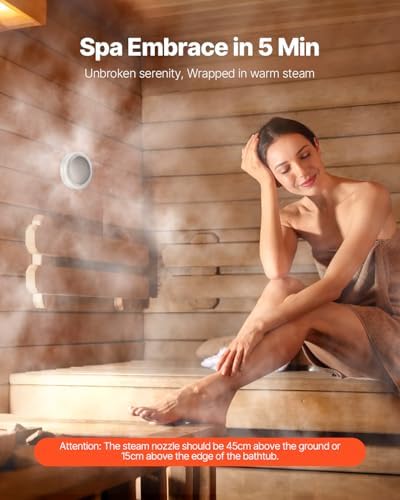 VEVOR Steam Generator, 9 kW Steam Shower System with Controller for Home Sauna & Spa, Commercial Auto Drain Kit with Overheat, Dry-Run & Overpressure Protection, 10min to 24h Timer, Black