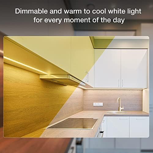 DAYBETTER Under Cabinet Lighting Kit,6 PCS 20 Inch Strip Lights with Remote