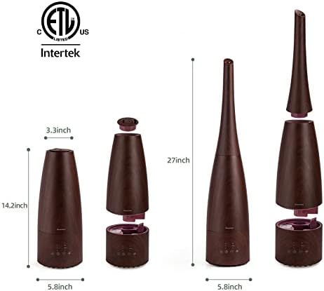 Cool Mist Humidifier，Elecameier Air humidifier for Home/Bedroom with Remote Control 2.3L Smart Air Humidifier for Desk/Office/Bedroom 25dB Whisper Quiet with Auto Shut off dark wood