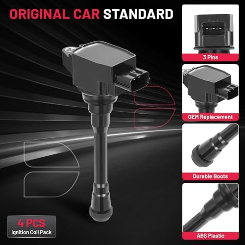 BDFHYK Ignition Coil Packs Compatible with Nissan 2017-2018 Sentra 1.6L, 2013-2018 Sentra 1.8L, 2013-2019 NV200 2.0L,Coil for UF-739 UF-746 1788369 CUF549 C751 GN10241 5C1753 Set of 4