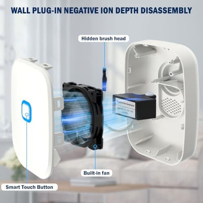 Air Ionizers 4 Pack, Plug in Negative Ion Air Purifier, 100 Million Ions/hr Filterless Quiet Mini Portable Air Freshener for Home, Pet Odors, Bedroom, Kitchen, Office, Smoke, Dust, White