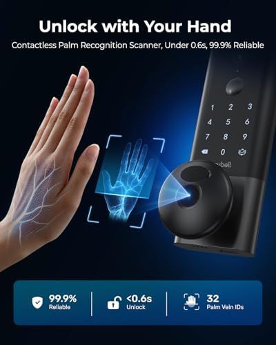 Palm Vein Smart Video Door Lock Wi-Fi Deadbolt for Front Door