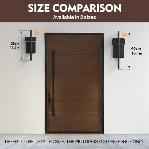Dusk to Dawn Modern Large Outdoor Wall Lights Integrated LED Outdoor Wall Sconces Lighting, Exterior Lighting Fixtures Outside Wall Mount Lights for House Porch Front Door Garage, Matte Black 1Pack