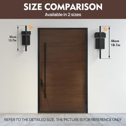 Dusk to Dawn Modern Large Outdoor Wall Lights Integrated LED Outdoor Wall Sconces Lighting, Exterior Lighting Fixtures Outside Wall Mount Lights for House Porch Front Door Garage, Matte Black 1Pack