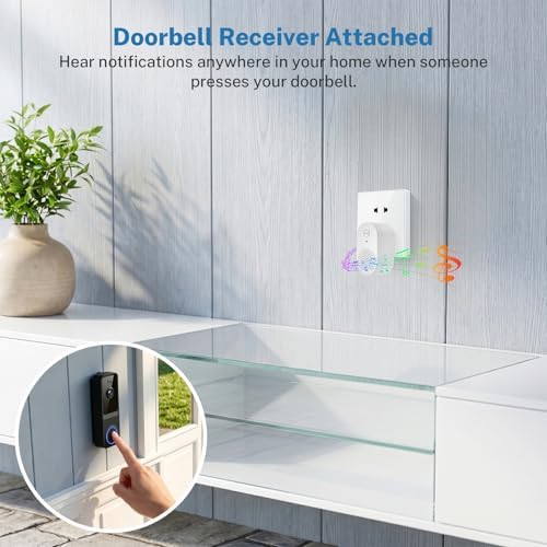 1080p Wireless Wi-Fi Video Doorbell Camera with Smart Human Detection, Night Vision, Two Way Audio, Cloud Storage, Support 2.4G WiFi Only