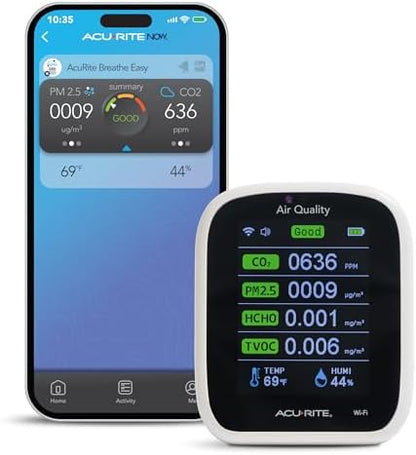 AcuRite Digital Indoor Thermometer and Hygrometer, Air Quality
