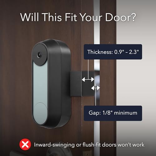 Wasserstein Anti-Theft Mount Compatible with Google Nest Doorbell Battery - No-Drill Installation (Black)