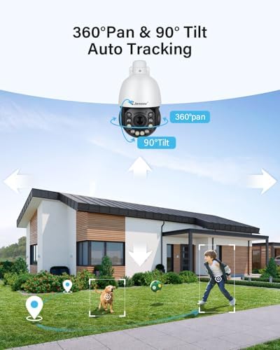 Jennov 6MP PoE IP Camera Outdoor with Pan Tilt 20X Optical Zoom