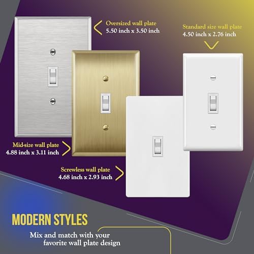 ENERLITES 20 Pack Toggle Light Switch with Wall Plate, Single Pole, White