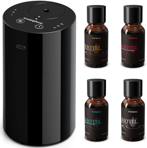 Waterless Essential Oil Diffuser Starter Kit with 4x10mL Hotel Scent Oils