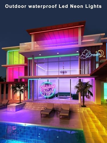 Ledagic 100ft RGB Led Neon Rope Lights, Remote App Control Led Rope Lights