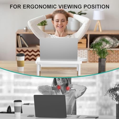 WALI Computer Monitor Stand with Storage, Monitor Riser 3 Height Adjustable