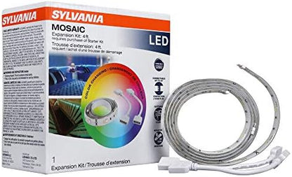 Sylvania LED Mosaic Flexible Light Expansion Kit for Starter Kit with Remote Control, Full Color, 2 2ft RGBW Strips (65483)