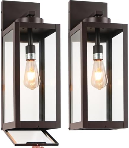 20" Oil Rubbed Bronze Large Outdoor Wall Lights with Closed Bottom