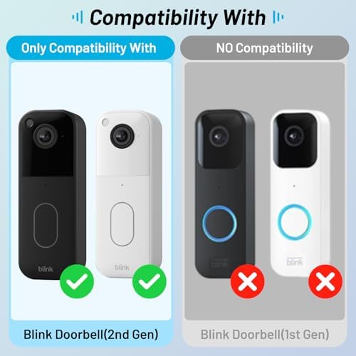 Rechargeable Power Mount for Blink Doorbell (2nd Gen) – No More Battery Changes with Built-in 19800mAh Battery, Continuous Charging for 6-8 Months, Weatherproof for Outdoor Security