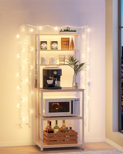 VASAGLE Coffee Bar, 23.6 Inches 6-Tier Baker's Rack with 6 Hooks