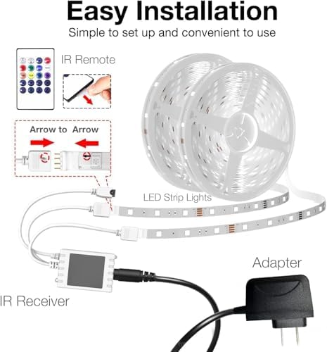 DAYBETTER Smart WiFi Led Lights 200 ft, Led Strip Lights Work with Alexa and Google Assistant, App Voice Remote Control Music Sync Color Changing RGB Strip Lighting for Bedroom Room Decor, 100 ft *2