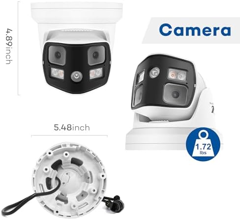 ONWOTE 4K 8MP 180° Wide Dual-Lens PoE IP Security Camera Wired, 2 Way Audio