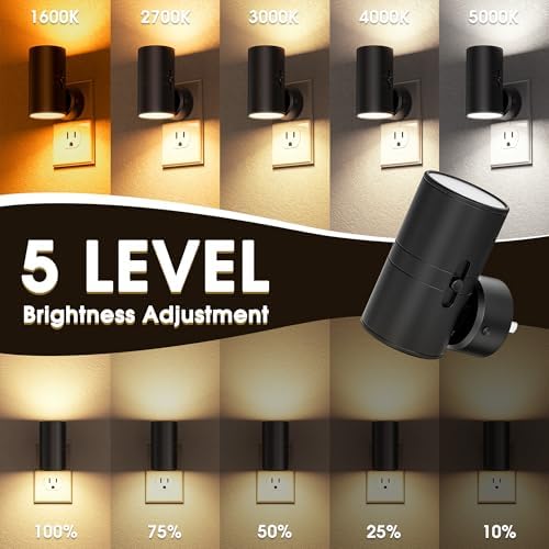 Briignite Night Lights Plug into Wall, 5CCT LED Night Light Plug in