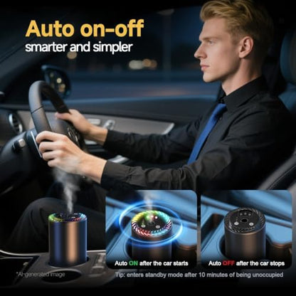 Smart Car Air Freshener & 150ml Car Diffuser Oil Refill（Lavender）