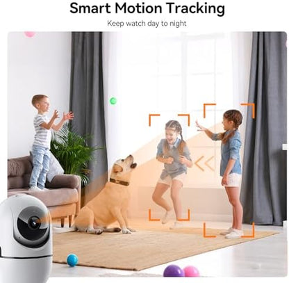 5G Indoor Camera for Home Security, 2K Pet Camera with Phone App, 360° PTZ Indoor Camera for Baby MonitorDog Camera Motion Detection, 2-Way Audio, Night Vision, Cloud&SD Card Storage, Works w/Alexa
